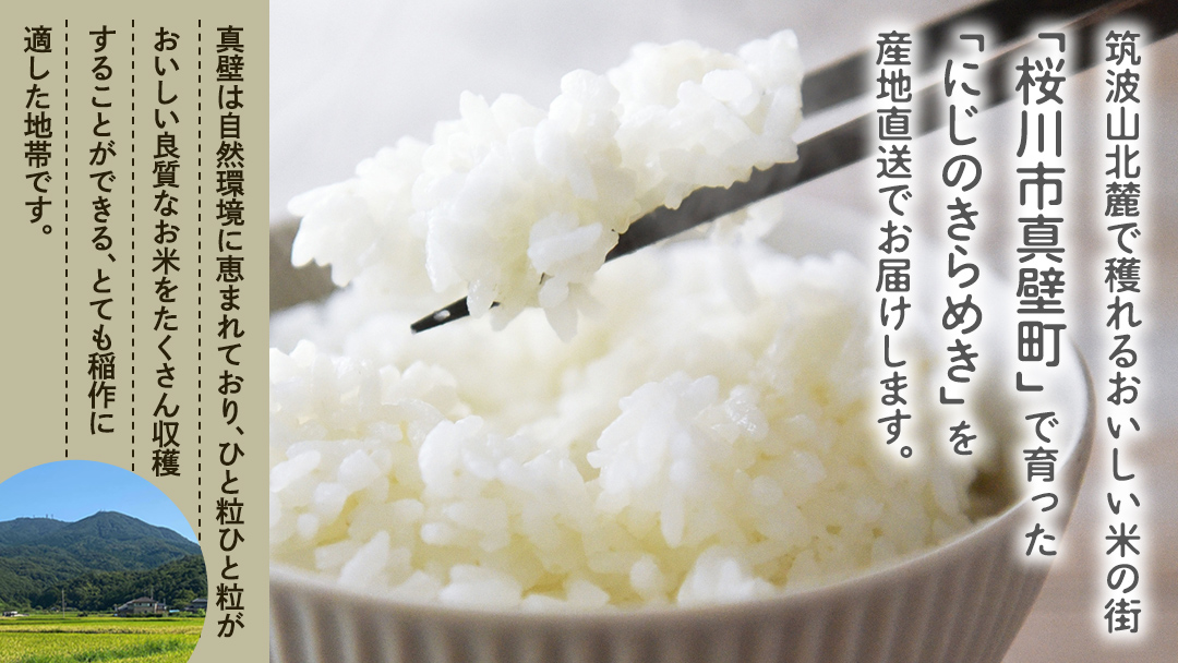 令和7年産 にじのきらめき 15kg ( 5kg × 3袋 ) お米 ごはん 精米 コメ 白米 国産 茨城県 桜川市 銘柄米 [AX017sa]