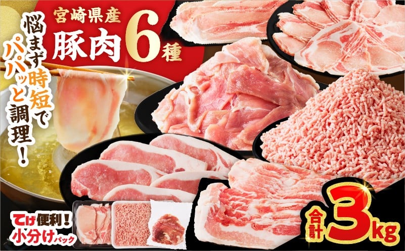 
            【選べる発送月】≪宮崎県産≫豚肉6種＼てげスゲーセット／合計3kg 肉 豚 豚肉 おかず 国産_T009-031
          