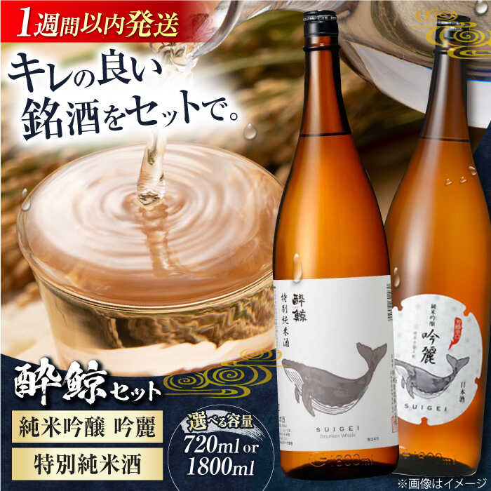 【ふるさと納税】酔鯨 純米吟醸 吟麗 & 特別純米酒 720ml 2本セット or 1800ml 2本セット / 日本酒 飲み比べ 地酒 純米酒 土佐酒 辛口 酔鯨 セット 詰め合わせ【近藤酒店】[ATAB021]