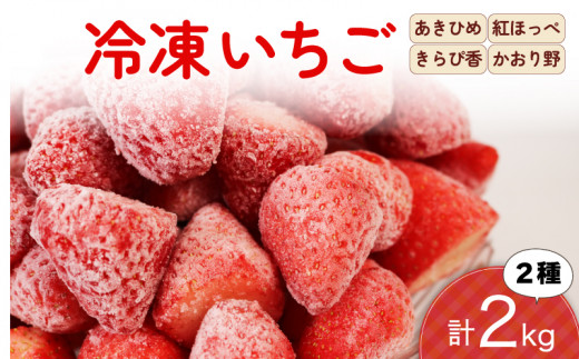 冷凍 いちご 計2kg 2種類 セット 紅ほっぺ 章姫 きらぴ香 かおり野 フルーツ 果物 イチゴ フローズン スムージー ヨーグルト 苺 静岡県 藤枝市 ふるさと人気