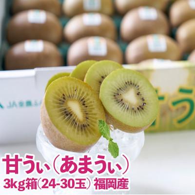 ふるさと納税 久山町 【先行受付】福岡県産ブランドキウイ「甘うぃ(あまうぃ)」約3kg箱(24-30玉)(久山町)