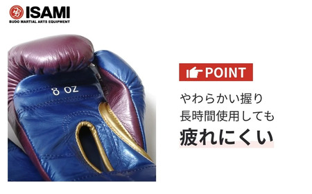 ボクサー エナメルグローブ（マジックテープ式） 10oz 青×黒 IBX-120