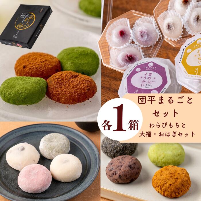【ふるさと納税】団平まるごとセット「極 西わらび餅・雪のようせい・大福・おはぎ」4点セット　岩手県西和賀町　お菓子　わらび餅　和菓子