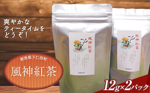 
風神紅茶 12g（約3回分）×2 パック 地紅茶 和紅茶 一番茶 手摘み F21K-341
