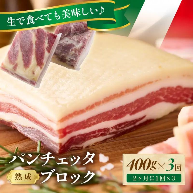 3回定期便隔月 パンチェッタ 約200g×2 豚バラベーコン 生ベーコン