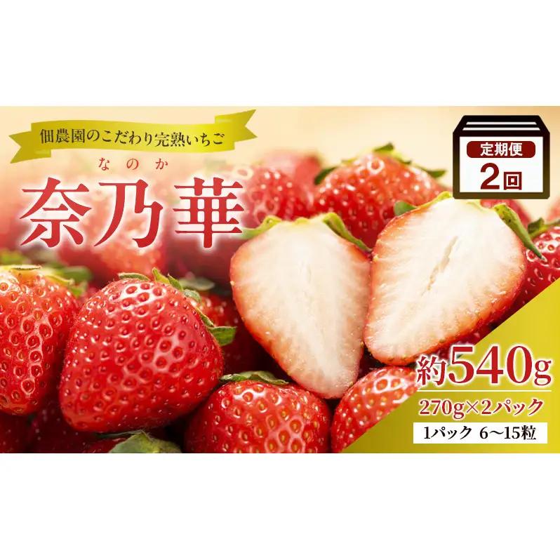 いちご 完熟 奈乃華 奈良県産 いちご【約540g】【2回定期便 先行予約】