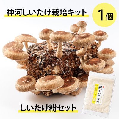 
                  神河しいたけ栽培キット(しいたけ菌床)1個としいたけ粉セット　※10月～4月発送【1355229】
                