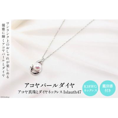 ふるさと納税 韮崎市 ペンダント K18WG アコヤパール ダイヤ Islaut47