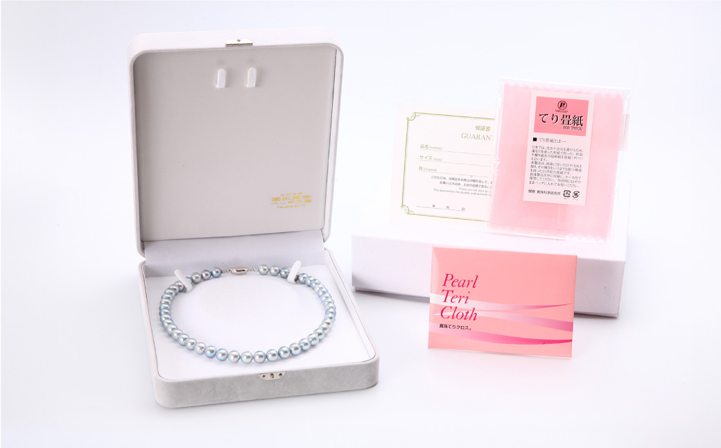 【限定1点】あこや真珠 (9−9.5mm珠、ブルーグレー系) 真珠ネックレス ／ ジュエリー アクセサリー パール 長崎県 長崎市