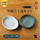 【ふるさと納税】【信楽焼・明山】平皿　小（月白/青緑）2枚セットht-1921