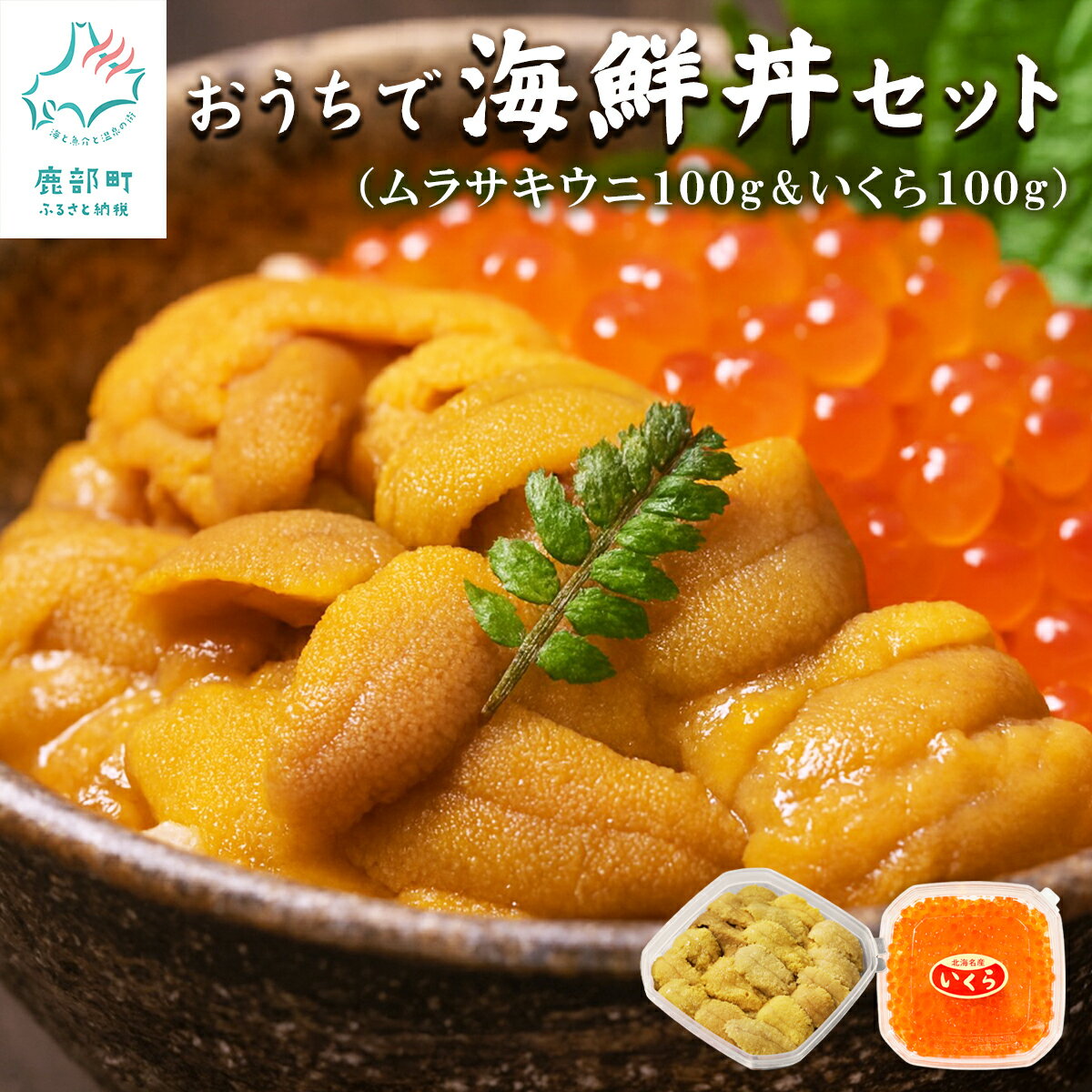 【ふるさと納税】 うに いくら 北海道産 おうちで海鮮丼セット キタムラサキウニ100g いくら醤油漬け100g ミョウバン不使用 ふり塩うに 鮭いくら ウニいくら 丼 海鮮丼 二色丼 海鮮 魚介 海産物 魚卵 冷凍 送料無料