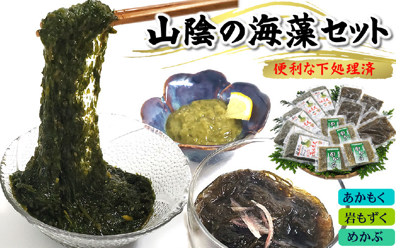 
            【レビューキャンペーン】もずく、めかぶ、あかもく３種の海藻詰合せ
          