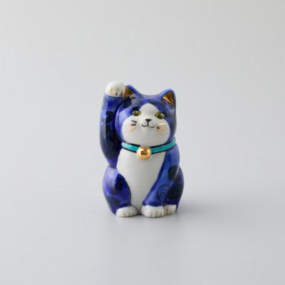 ふるさと納税 能美市 九谷焼　まねき猫　右手　花唐草　中西彩華作