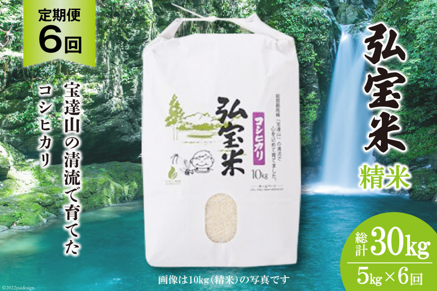 
                  米 定期便 コシヒカリ「弘宝米」 精米 5kg ×6回 総計 30kg [中西農場 石川県 宝達志水町 38601283] お米 白米 こしひかり 美味しい 農家 直送 6ヶ月 30キロ 5キロ 石川 能登
                