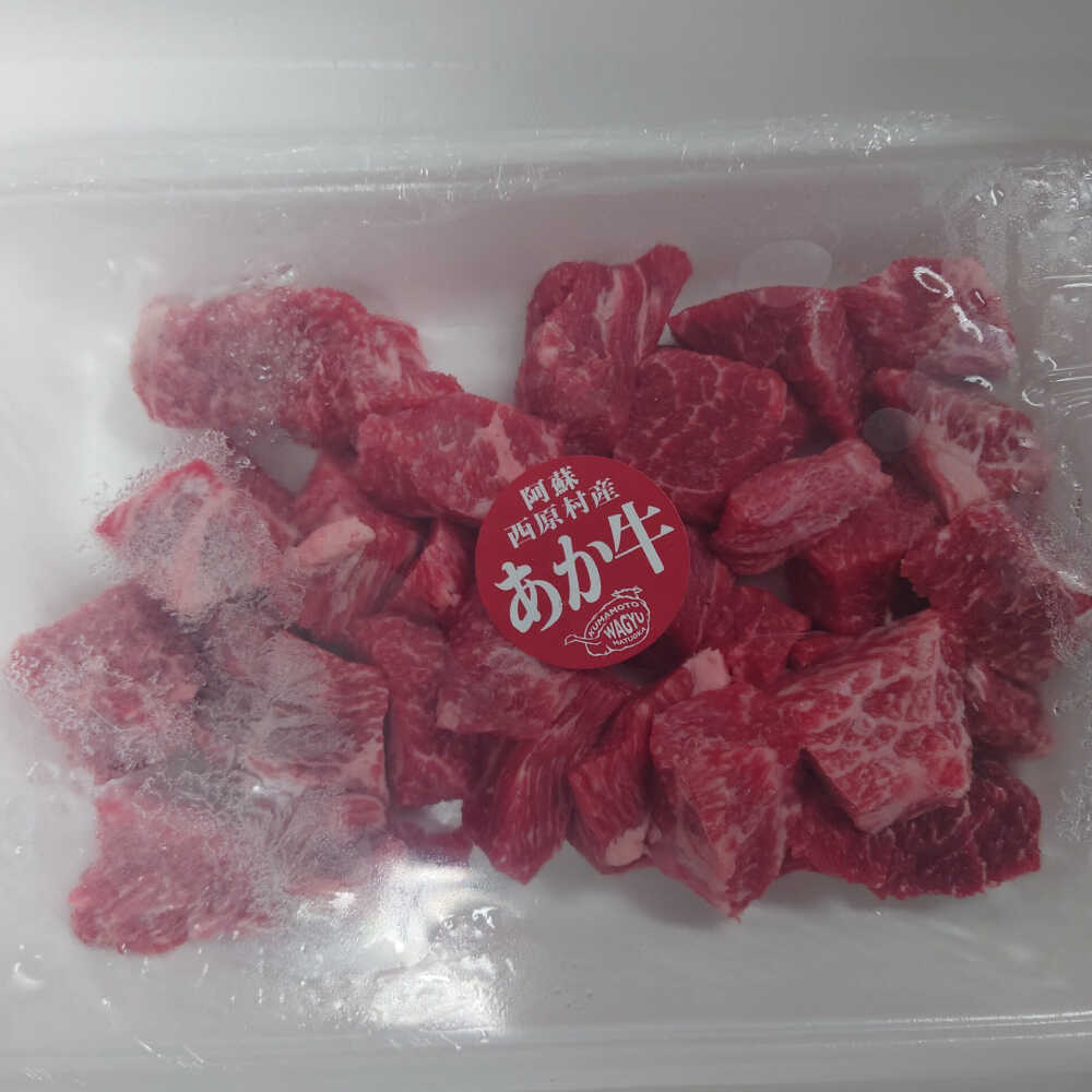 【ふるさと納税】くまもと あか牛 サイコロステーキ 約400g モモ カタ ステーキ【亀井通産 株式会社】[AYBQ018]