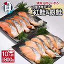 【ふるさと納税】 鮭 紅鮭 銀鮭 切り身 セット 魚 冷凍 焼津 甘塩 各80g×5パック 詰め合わせ 個包装 真空パック a10-1009