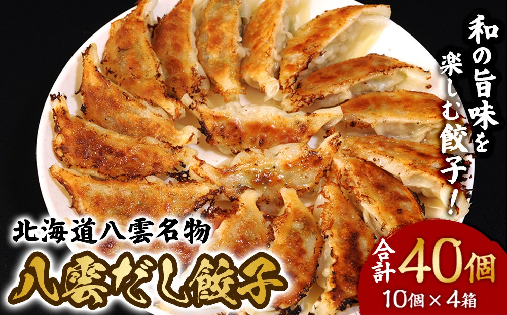 
                  北海道八雲名物 八雲だし餃子40個（10個入×4箱） | 冷凍餃子 おつまみ グルメ お取り寄せ
                
