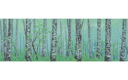 「緑韻」白額【 版画 額付 小川手漉和紙 小暮真望 東松山 埼玉県 】