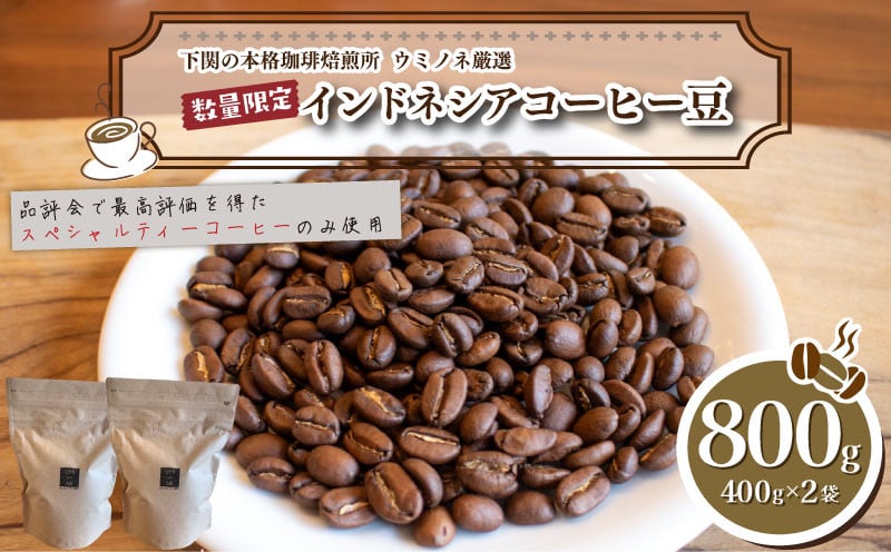 
            訳あり コーヒー豆 800g ( 400g × 2袋 )  数量限定 選べる 煎り方 深煎り 中深煎り 浅煎り インドネシア 珈琲 自家焙煎 下関 山口 
          