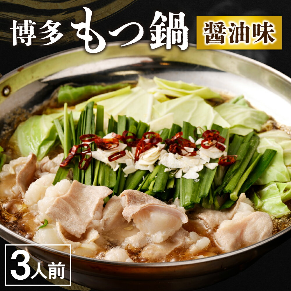 【ふるさと納税】＜選べる＞博多もつ鍋 醤油味（3人前）ギフトボックス もつ増量【海千】_HA0837　送料無料国産牛もつ 九州醤油 もつ鍋 セット 博多もつ鍋 九州醤油 ちゃんぽん麺 美味しい 3人前