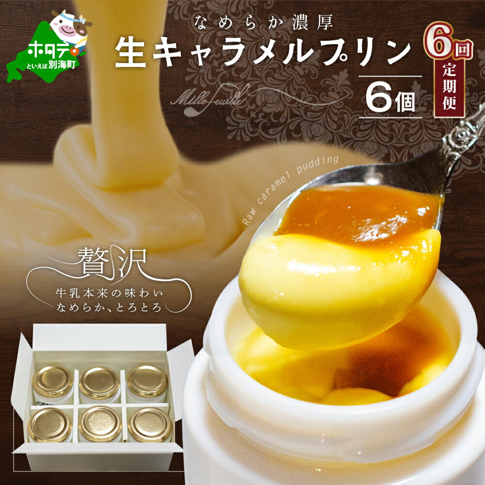 【ふるさと納税】高評価★5.00【 年6回 プリン 定期便 6ヶ月 連続 定期 】絶品 濃厚 ！ 生キャラメル プリン 6個入 × 6ヵ月【全 6回 】（ ふるさと納税 プリン 定期便 ぷりん 定期便 6ケ月 6カ月 6か月 半年 北海道 スイーツ ランキング 人気 ふるさと 訳あり ）