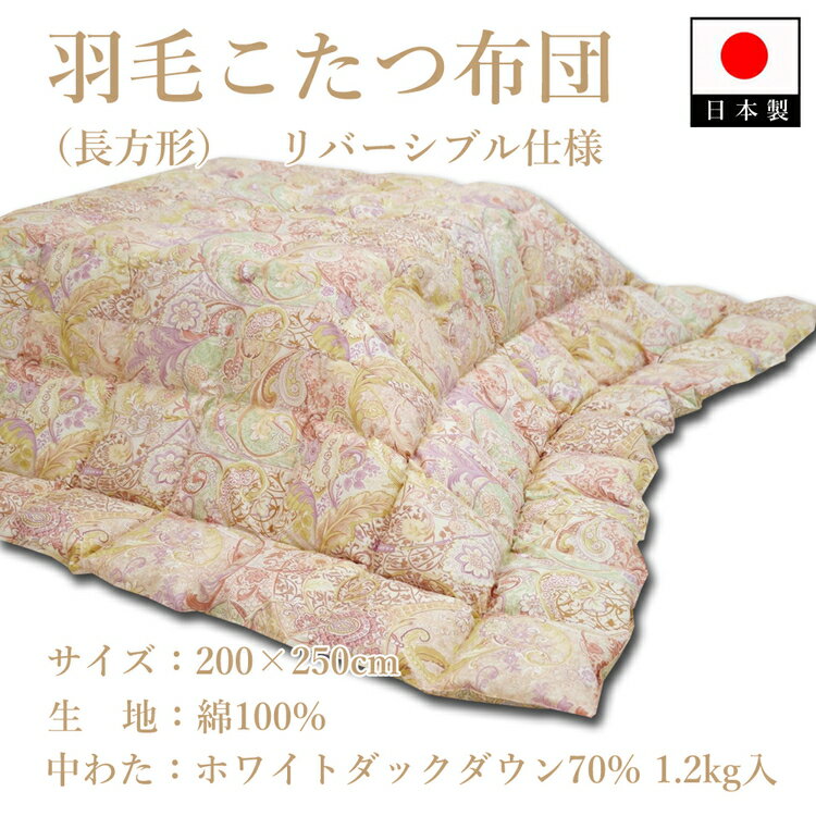 【ふるさと納税】羽毛こたつ布団(長方形) リバーシブル仕様 K08T26009-25