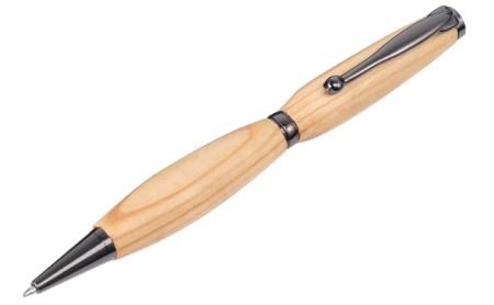 回転木軸ボールペン：旧福榮小廃校古材シリーズ階段　松（マツ） 松ｺﾞｰﾙﾄﾞ