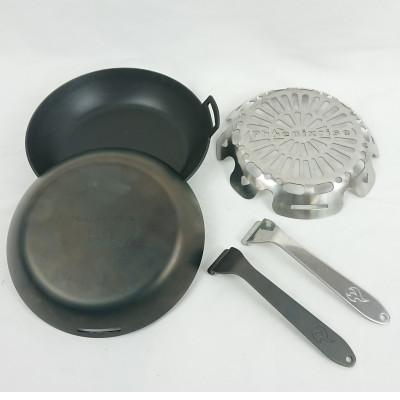 ふるさと納税 五戸町 フェニックスライズのソロ用フライパン「コメット全鉄」とコメット用七輪「ひとり酒」ふた・取っ手付き
