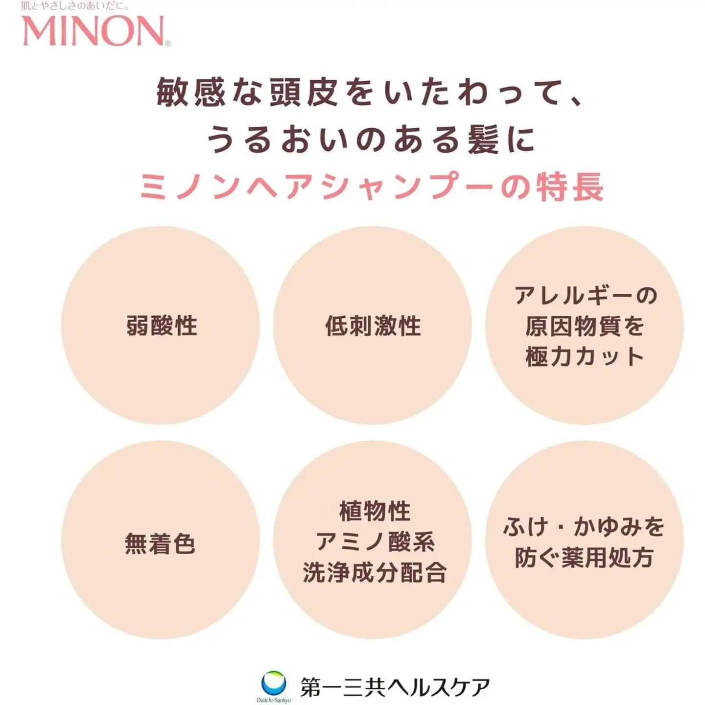 ミノン薬用ヘアシャンプー　詰替用（380ml）2個 / シャンプー 薬用シャンプー 薬用ヘアシャンプー ヘアケア 敏感肌 かゆみ フケ 保湿 弱酸性 低刺激性 薬用処方 日用品 ミノン 第一三共ヘルス