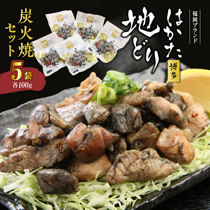 【ふるさと納税】福岡ブランド はかた 地どり 炭火焼セット 各100g × 5袋 国産 うま味 炭火焼き鳥 炭火焼鳥 炭火焼き鶏 鶏肉 鳥 冷凍 つまみ 晩酌 宅飲み 簡単調理 お取り寄せ 九州 福岡県 久留米市 送料無料