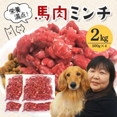 ふるさと納税 常陸大宮市 【ふるさと納税】馬肉モモ肉粗挽ミンチ肉 500g×4パック