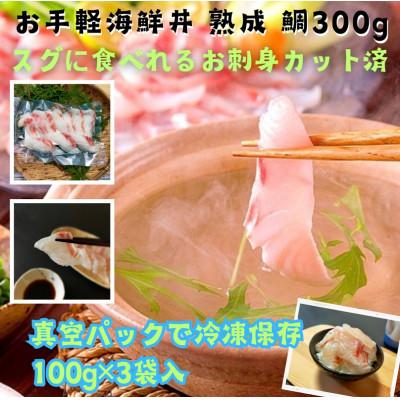 ふるさと納税 南伊勢町 真鯛 刺身カット済 伊勢志摩産 熟成鯛 100g 3袋  産地直送 簡単調理でしゃぶしゃぶや海鮮丼