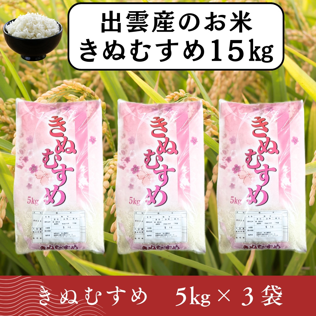 【ふるさと納税】お米　令和7年産　出雲きぬむすめ5kg×3袋 322032_EH010