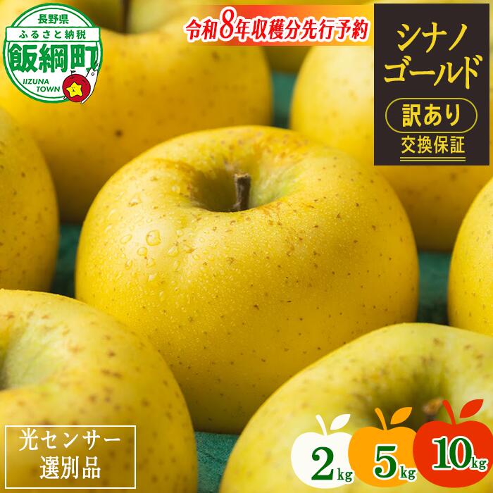 【ふるさと納税】 りんご 訳あり 果物 2kg 5kg 10kg シナノゴールド わけあり くだもの フルーツ 交換保証 不揃い 規格外 光センサー 林檎 感謝りんご 2キロ 5キロ 10キロ 11月 11月発送 R8年11月上旬頃～11月下旬頃発送予定 送料無料 令和8年収穫分先行予約 長野県 飯綱町