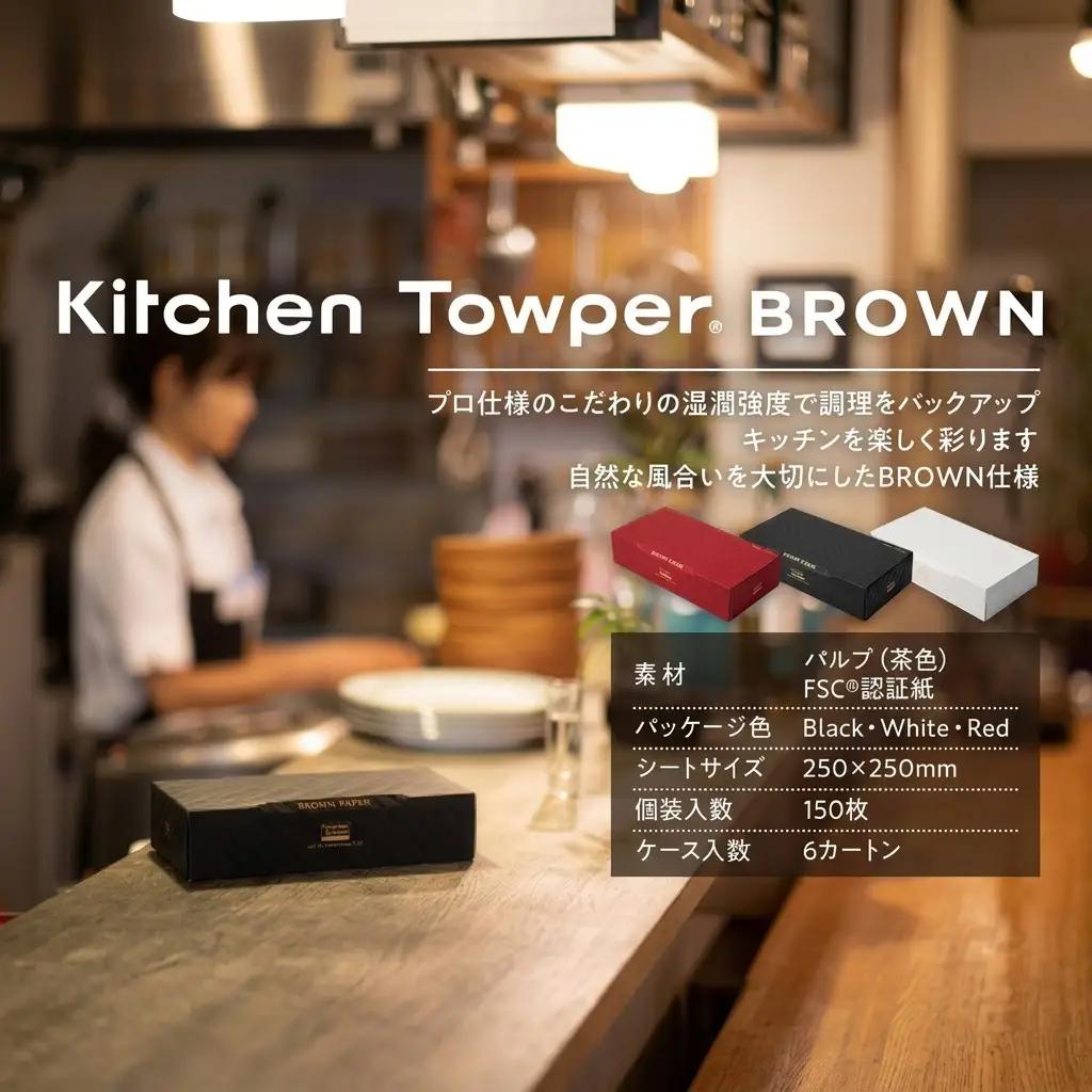 Kitchen Towper　BROWN-L　Red キッチンペーパー キッチン用品 台所用品 静岡県 島田市
