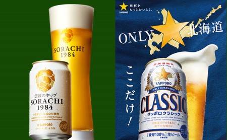 ビール 飲み比べセット SORACHI VS クラシック 48本 (各350ml×24本) セット サッポロクラシック 飲み比べ お酒 酒 飲み物 北海道 350ml 北海道上富良野町 