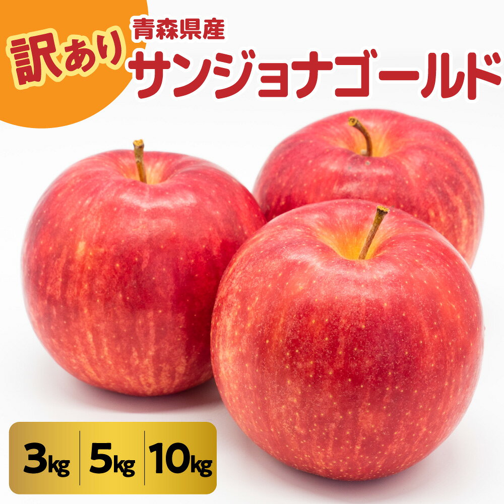 【ふるさと納税】【訳あり】 りんご サンジョナゴールド 選べる内容量 3kg 5kg 10kg / リンゴ 林檎 アップル フルーツ 不揃い 規格外 傷 家庭用 秋 旬 常温保存 青森県 五所川原市