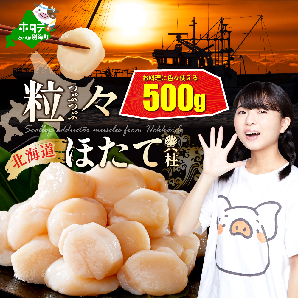 【マイナビ限定】【訳あり】北海道 野付産 ホタテ 500g ほたて 帆立