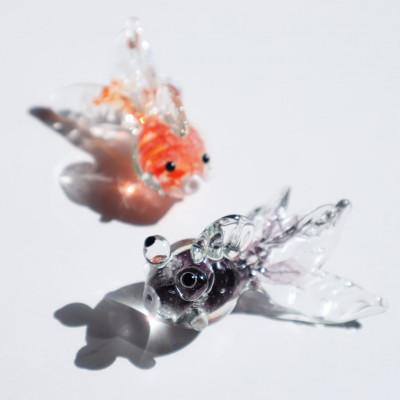 ふるさと納税 岡崎市 【数量限定】金魚 2色セット　岡崎ガラス工房 葵 |  | 01