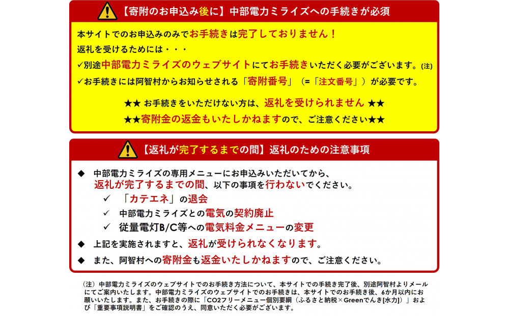 阿智村産CO2フリーでんき 70,000 円コース（注：お申込み前に申込条件を必ずご確認ください）
