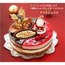 【ふるさと納税】 北海道 新ひだか町の クリスマス ケーキ『 ダブルショコラ』2つの味わい♪ チョコレート ケーキ【お届け予定：12/20～12/24】冷凍発送 スイーツ パーティー チョコ ケーキ ホールケーキ いちご イチゴ 木苺 ムース ムースケーキ ホワイトチョコ