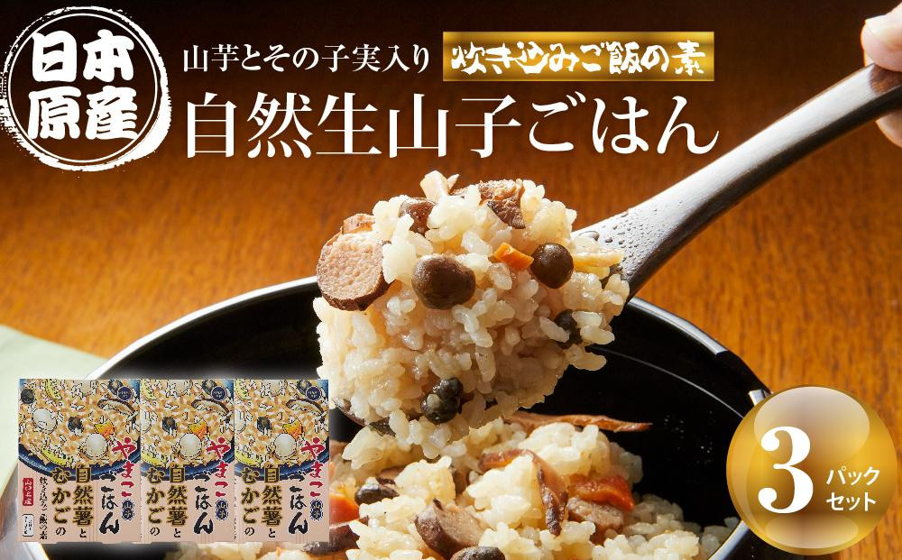 
【炊き込みご飯の素】日本原産種の山芋とその子実入り自然生山子ごはん 150g×3パックセット
