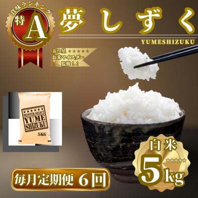 ふるさと納税 佐賀県 【毎月定期便】『夢しずく』白米5kg(佐賀県)【41ANAD025】全6回