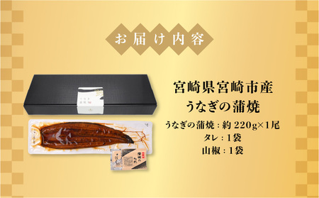 宮崎県宮崎市産　うなぎの蒲焼　約200g（約200g×1尾）タレ・山椒セット 鰻 ウナギ 丑の日