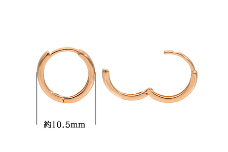 K18PG　シンプルフープピアス　mk-431　CR-27