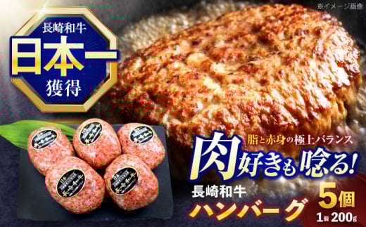 長崎和牛ハンバーグ 5個【株式会社 黒牛】 [OCE063] / 牛肉 国産牛 肉 はんばーぐ 少量 ストック 家庭用 家族 弁当