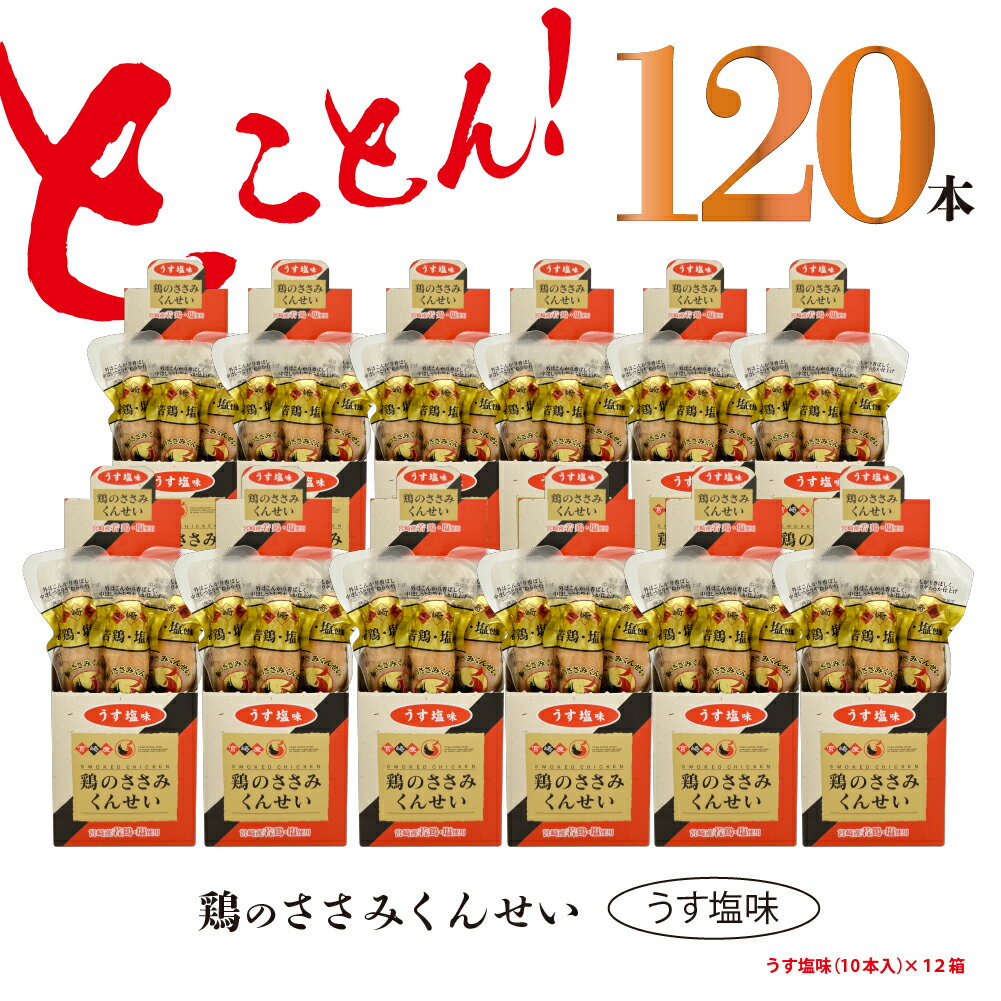【ふるさと納税】鶏のささみ くんせい うす塩 120本 おつまみ スモーク チキン 燻製