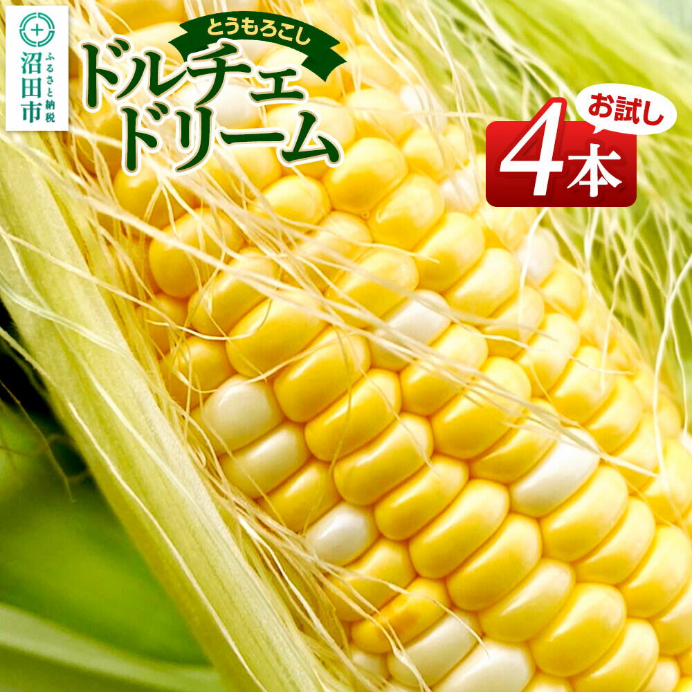 【ふるさと納税】《7月下旬〜9月上旬発送》とうもろこし ドルチェドリーム お試しセット（4本） 山口いちご園