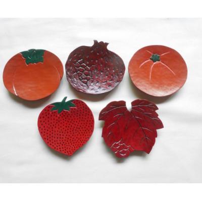 ふるさと納税 伊達市 【漆器】花柄の豆皿 5枚と果物の柄の豆皿 5枚　計10枚セット(各直径 約8〜11cm) |  | 01