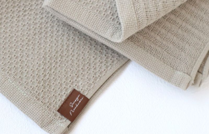 【ソフトハニカム】泉州南部織 ミニバスタオル 2枚（オリーブ） 005A581